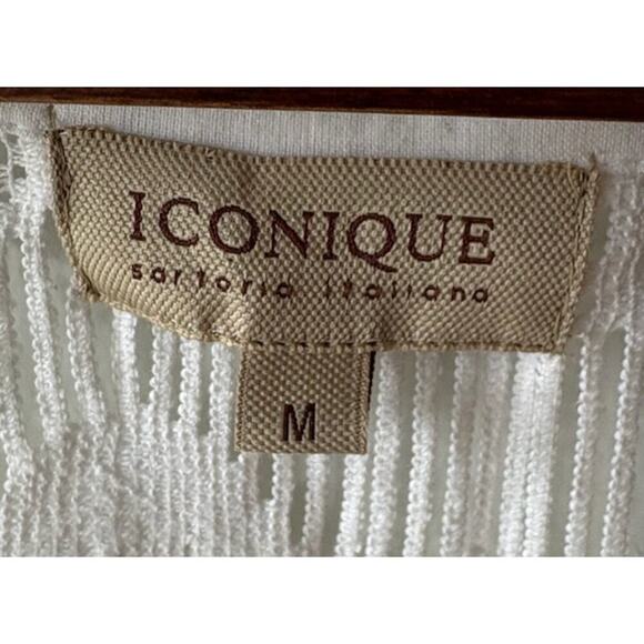 Women's M Iconique Italy Crochet Lace Swim Cover Up Embroidered Birds Cotton - Picture 2 of 5